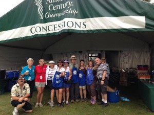 Deb Howard & Company 2014 volunteers at the Soroptimist tent at Tahoe Celebrity Golf